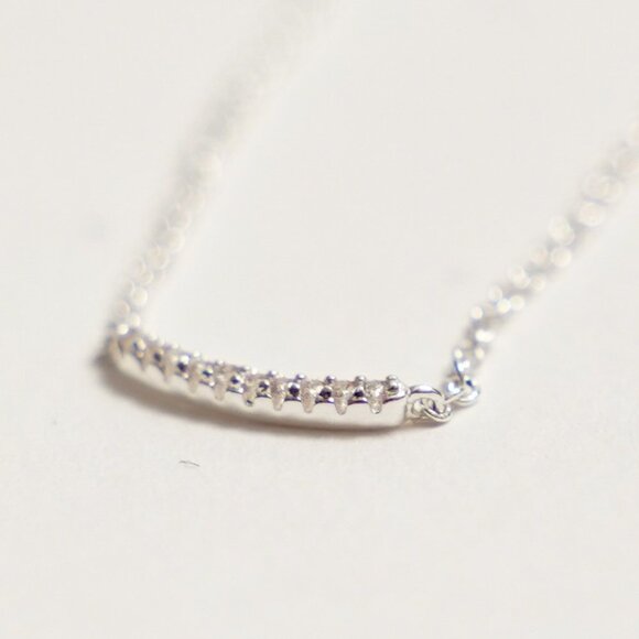 Gorjana Dainty Silver Tone Rhinestone Necklace - Picture 2 of 5